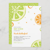 Summer Citrus Slices Baby Dusche Einladung (Vorne/Hinten)