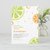Summer Citrus Slices Bridal Dusche Einladung (Stehend Vorderseite)