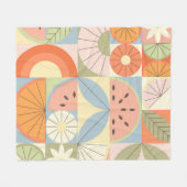 Summer Citrus Watermelon: Abstrakt geometrische Se Fleecedecke (Vorderseite (Horizontal))