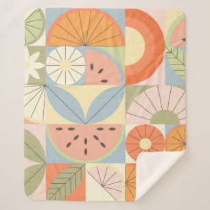 Summer Citrus Watermelon: Abstrakt geometrische Se Sherpadecke