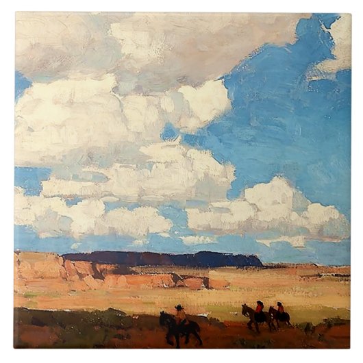 "Summer Cloud" Western Art von Edgar Payne Fliese (Vorderseite)