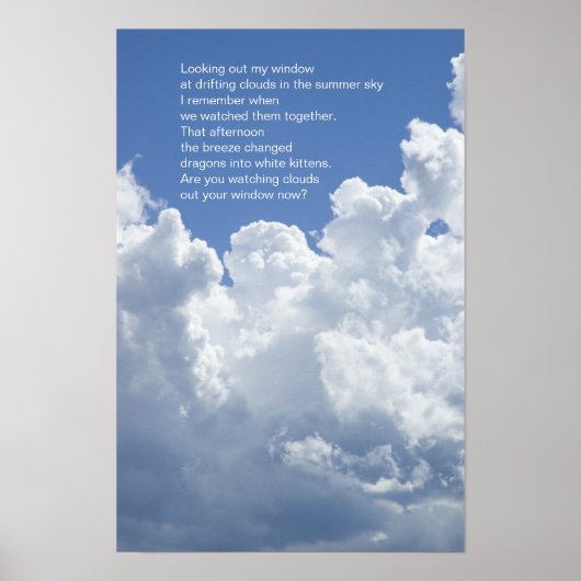 Summer Clouds Gedicht Poster (Vorne)