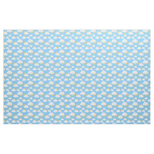 Summer Clouds und Sunshine Sky Gemustert Stoff (Yard (91,4 cm))