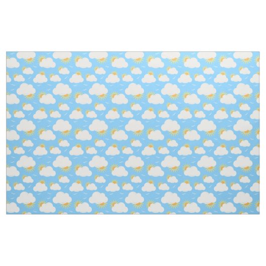 Summer Clouds und Sunshine Sky Gemustert Stoff (Fat Quarter (45,7 x 55,9 cm))