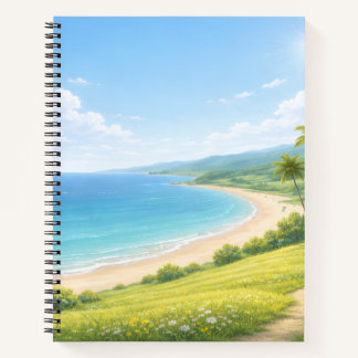 Summer Coastal Landscape Spiral Notebook Notizblock