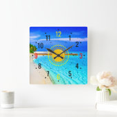 Summer & Coastal Style - Fotografie Strand Quadratische Wanduhr (Zuhause)