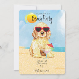 Summer Cocker Spaniel Beach Party Einladung