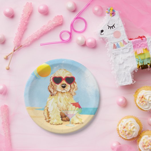Summer Cocker Spaniel Pappteller (Party)