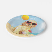 Summer Cocker Spaniel Pappteller (Schrägansicht)