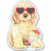 Summer Cocker Spaniel Vinyl Sticker (Vorderseite)