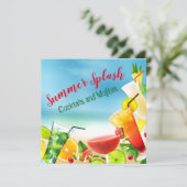 Summer Cocktail Mojito Party Einladung (Stehend Vorderseite)