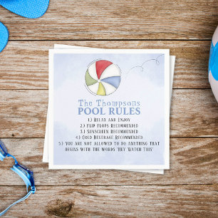 Summer Cocktail Niedlich Blue Typografy Pool Serviette