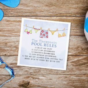Summer Cocktail Niedlich Blue Typografy Pool Serviette