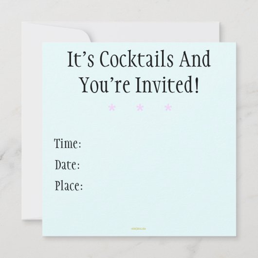 Summer Cocktail Party Custom Invitation (Platz) Einladung (Rückseite)