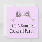 Summer Cocktail Party Custom Invitation (Platz) Einladung (Vorderseite)