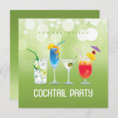 Summer Cocktail Party Einladung (Vorne/Hinten)