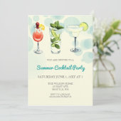 Summer Cocktail Party Einladungen (Stehend Vorderseite)