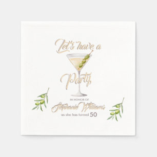 Summer Cocktail Women's 50. Geburtstagsparty Serviette