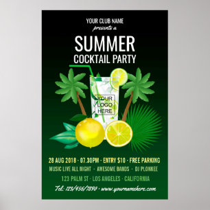 Summer Cocktails Club/Corporate Party Einladung Poster