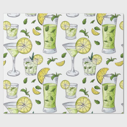 Summer Cocktails Geschenkpapier (Flach)
