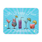 Summer Cocktails Happy Hour Somewhere Magnet (Horizontal)
