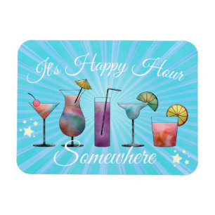 Summer Cocktails Happy Hour Somewhere Magnet