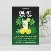 Summer Cocktails Party Einladung (Stehend Vorderseite)