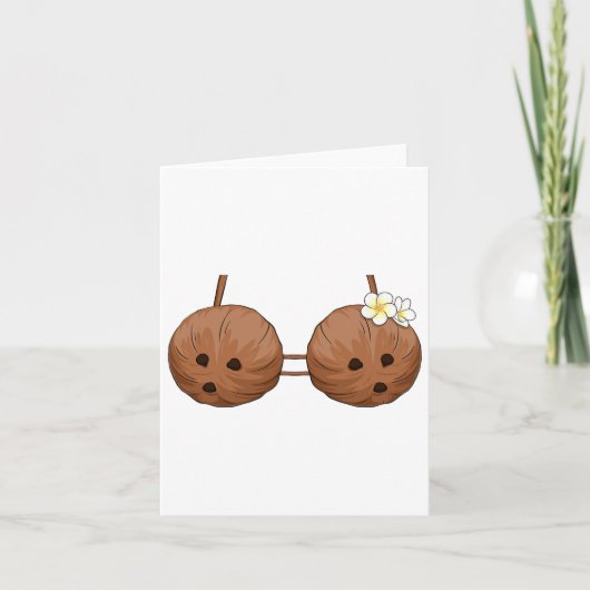 Summer Coconut Bra Halloween Kostüm Hawaii Aloha Karte (Vorderseite)