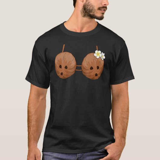 Summer Coconut Bra Halloween Kostüm Hawaii Aloha T-Shirt (Vorderseite)