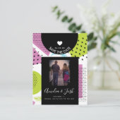 Summer Collage Shapes Pattern Save the Date Postkarte (Stehend Vorderseite)