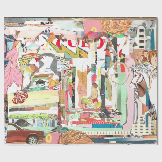 Summer Collage Wrapping Paper Geschenkpapier (Flach)