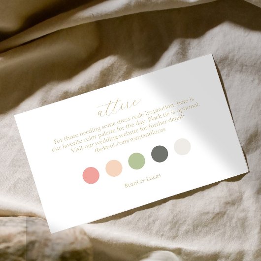 Summer Color Dot Wedding Kleid Code Begleitkarte