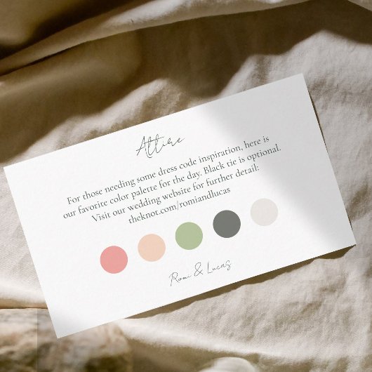 Summer Color Dot Wedding Kleid Code Begleitkarte