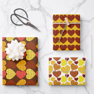 Summer Color Heart Shape Jigsaw Puzzle Geschenkpapier Set