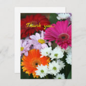 Summer Colorful Bouquet Flat Danke Karte (Vorne/Hinten)