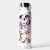 Summer Colorful Flamingo Circle Leaf Trinkflasche (Vorne)