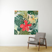 Summer colorful hawaiian seamless pattern with tro wandteppich (Beispiel (Horizontal))