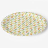 Summer colorful pineapple fruit multicolor pattern pappteller (Schrägansicht)