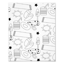 Summer Coloring Mat Beach Thema Fotodruck