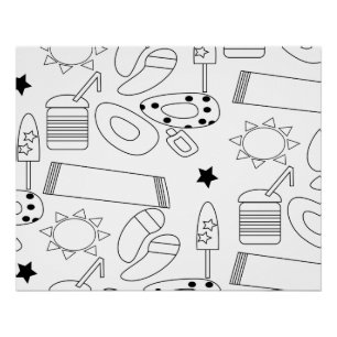 Summer Coloring Mat Beach Thema Poster