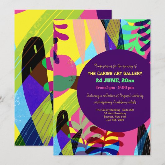 Summer Colors Art Gallery Einladung (Vorne/Hinten)