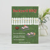 Summer Cookout Backyard BBQ Party Invite Einladung (Stehend Vorderseite)