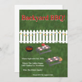 Summer Cookout Backyard BBQ Party Invite Einladung (Vorne/Hinten)