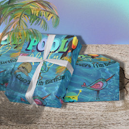 Summer Cool Pool Party Kindergeburtstag Geschenkpapier