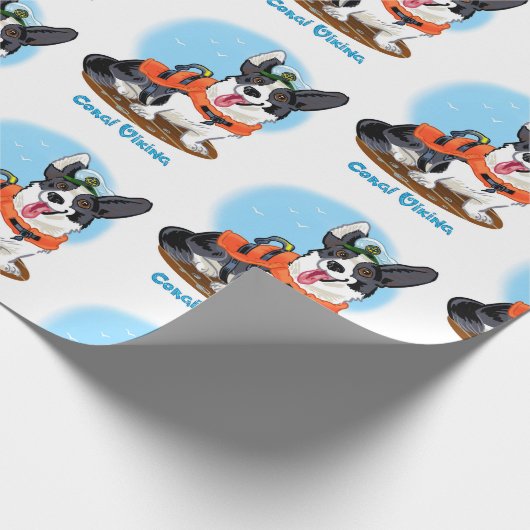 Summer Corgi Geschenkpapier (Ecke)