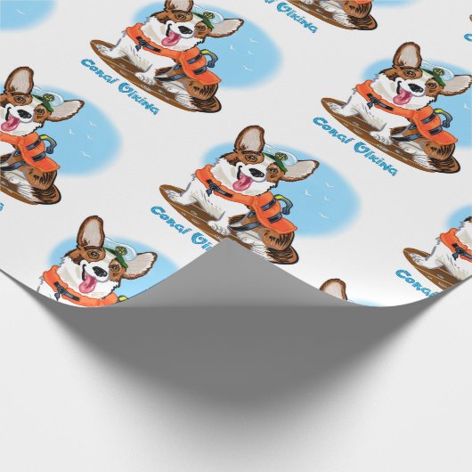 Summer Corgi Geschenkpapier (Ecke)