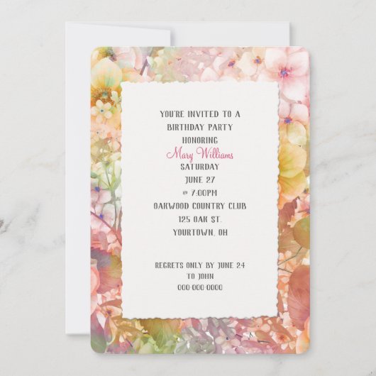 Summer Cosmos Geburtstagsparty Einladung (Vorderseite)