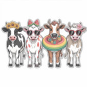 Summer Cows PNG, Beach Farm Aufkleber (Vorderseite)