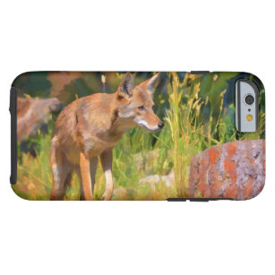 Summer Coyote Wildlife Painting Tough iPhone 6 Hülle