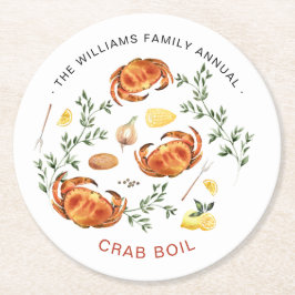 Summer Crab Boil | Niedrig-Land-Kochen Runder Pappuntersetzer